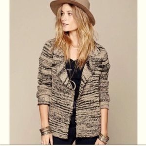 Free People Black and Tan Cardigan